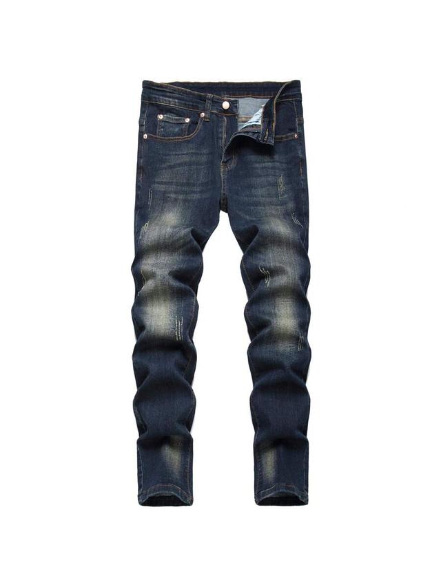 men's slim fit distressed stretch denim jeans