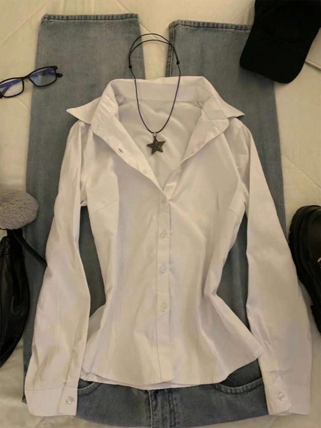 islasuriya fitted waist white blouse