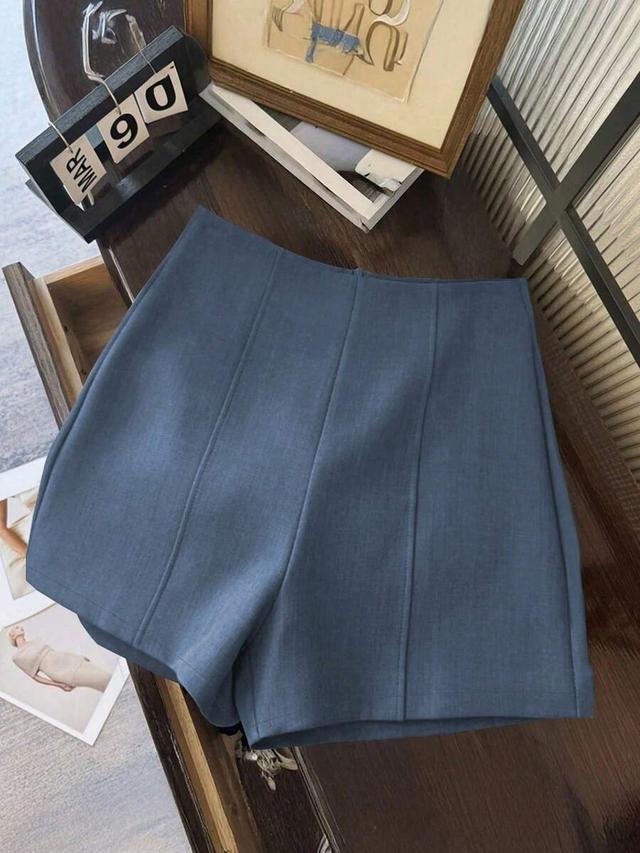 blue high waist minimalist vintage retro shorts