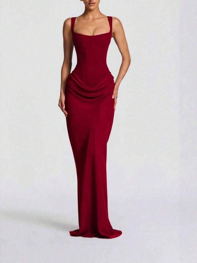 sexy black sleeveless v-neck knit evening gown