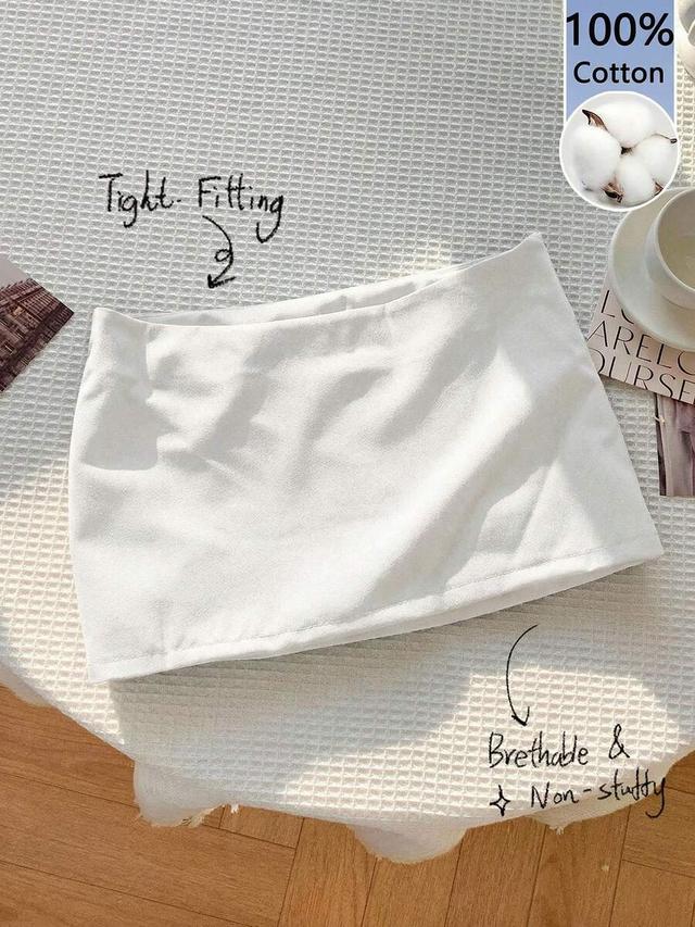 comfortcana 100% cotton white comfortable women's skirt