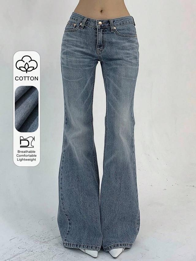 light wash denim flared jeans