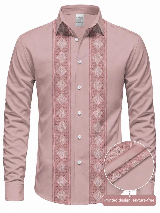 men's modern barong style casual button up shirt