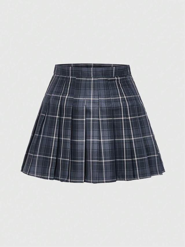 preppy style plaid pleated mini skirt