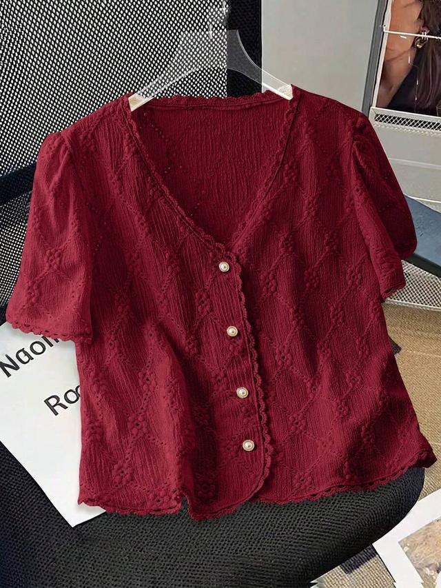 gloweve women's solid color short sleeve blouse commuter style