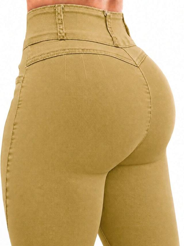 high elastic skinny fit butt lifting denim pants