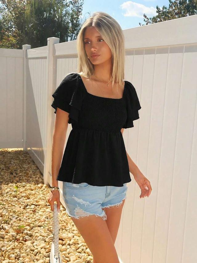 sydney algeri square collar crop top with ruched hem