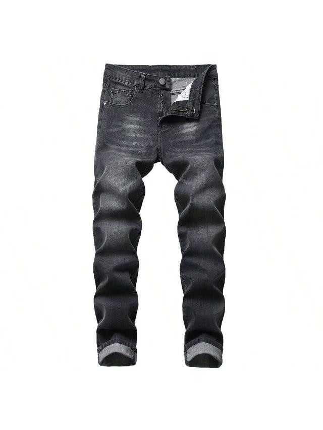 men's slim fit charcoal stretch denim jeans