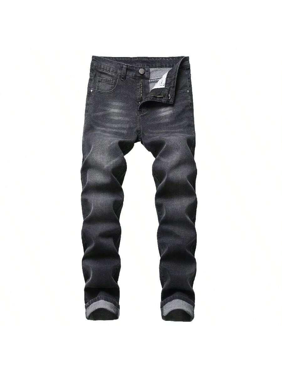 men's slim fit charcoal stretch denim jeans