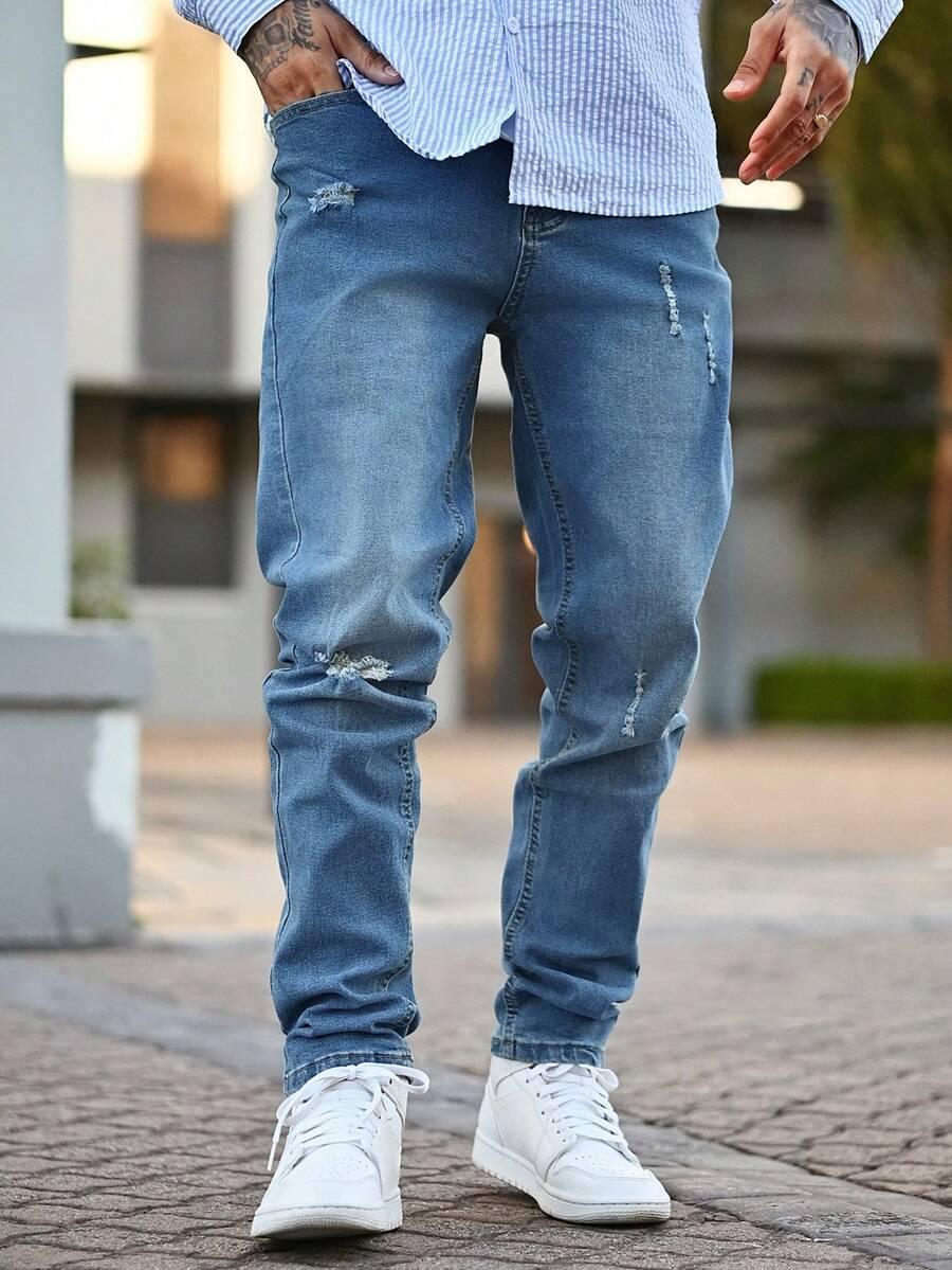 devon thys men's skinny distressed stretch denim jeans