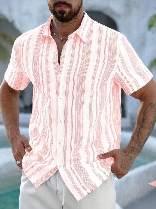 ventusail men's striped short sleeve casual shirt