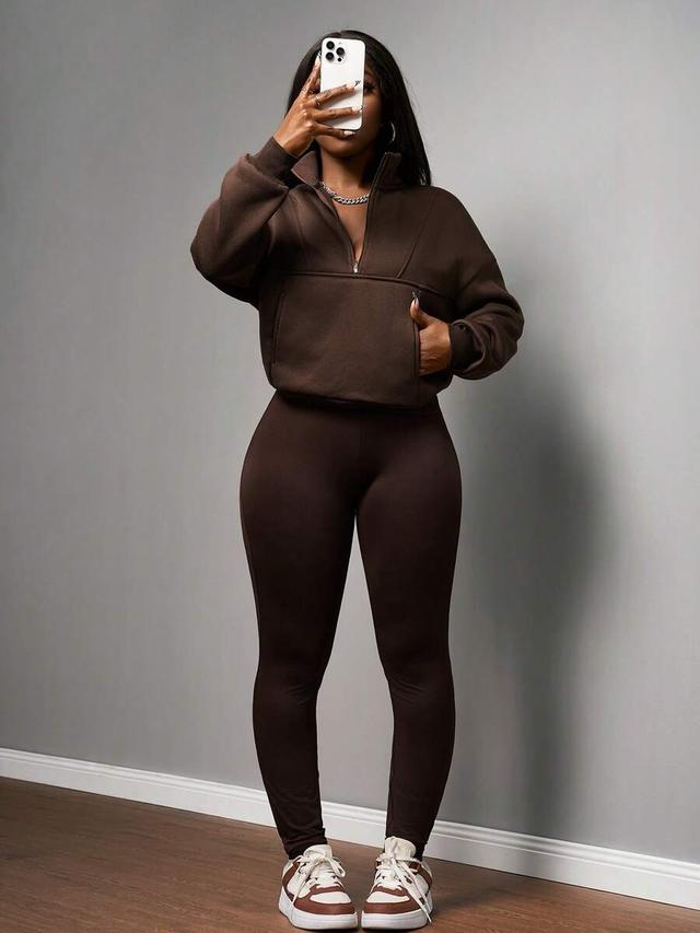 brown casual sports yoga tight pants