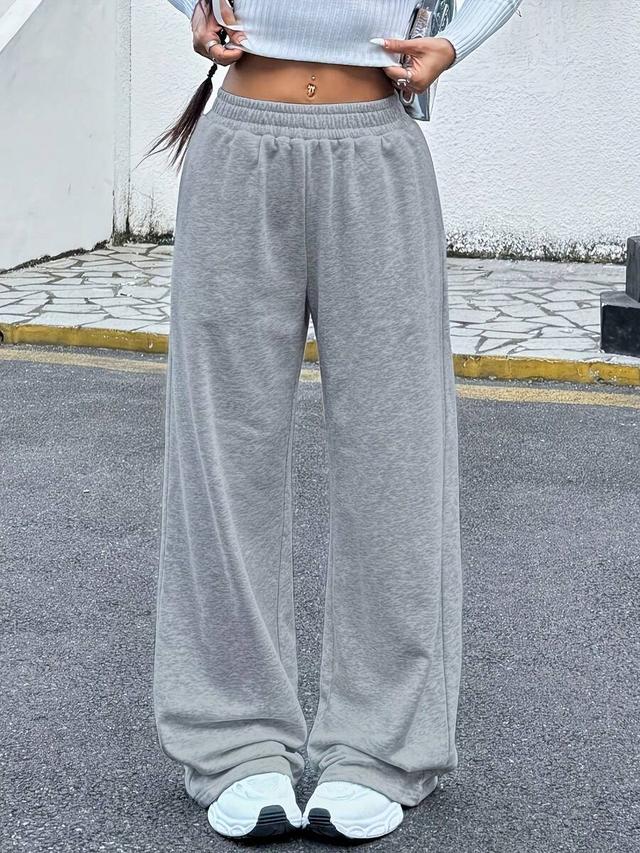 women's gray drawstring casual loose sweatpants