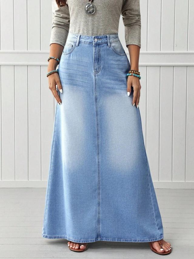 emery rose high waist mermaid hem denim skirt