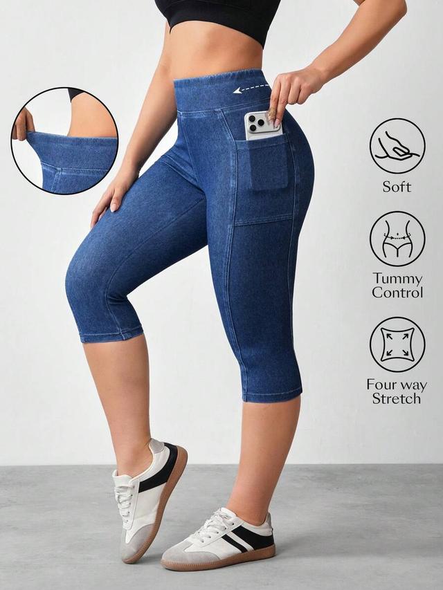 flexra solid color high waist pocket 3/4 length skinny jeggings