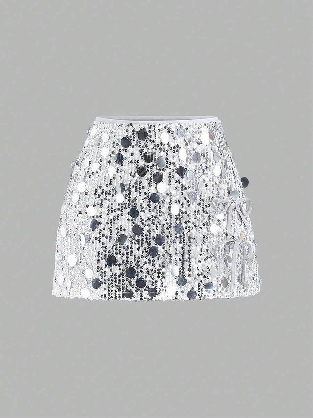 multicolor sequin embellished mini skort
