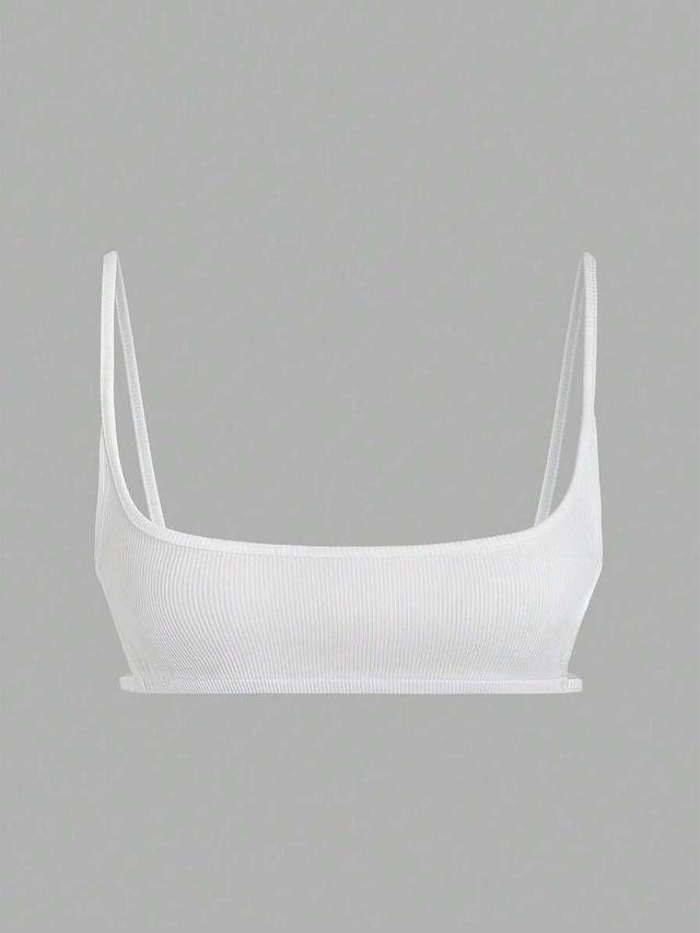 white ribbed daily wear camisole