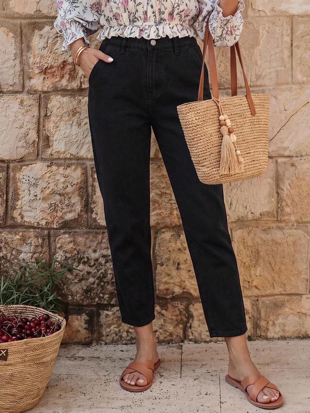 emery rose women spring casual solid mom fit jeans