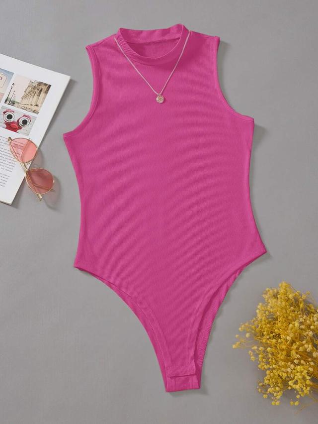 emery rose summer solid ribbed sleeveless bodysuit
