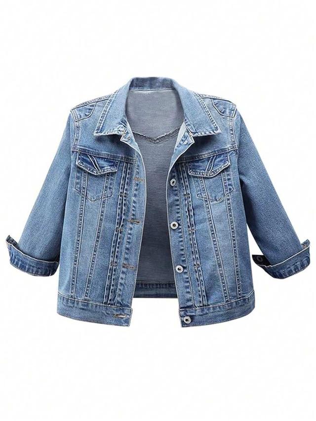 classic blue denim jacket with chest pockets