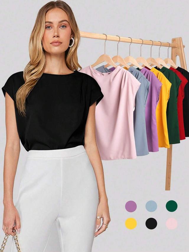 red bizchic women's solid color batwing sleeve asymmetric black blouse