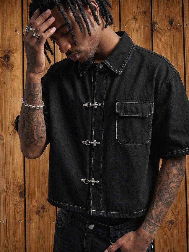 black washed contrast stitch casual top