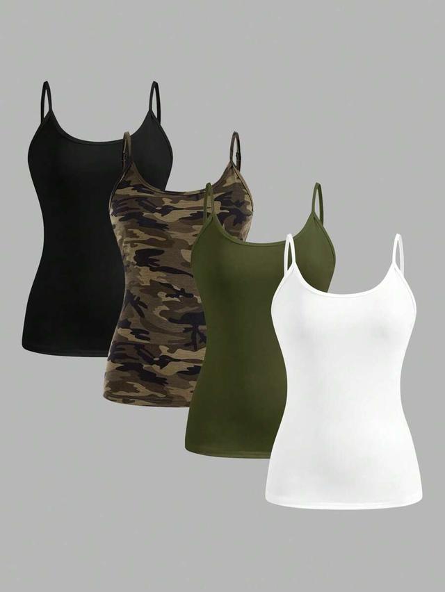 camouflage minimalist cotton camisole tank top