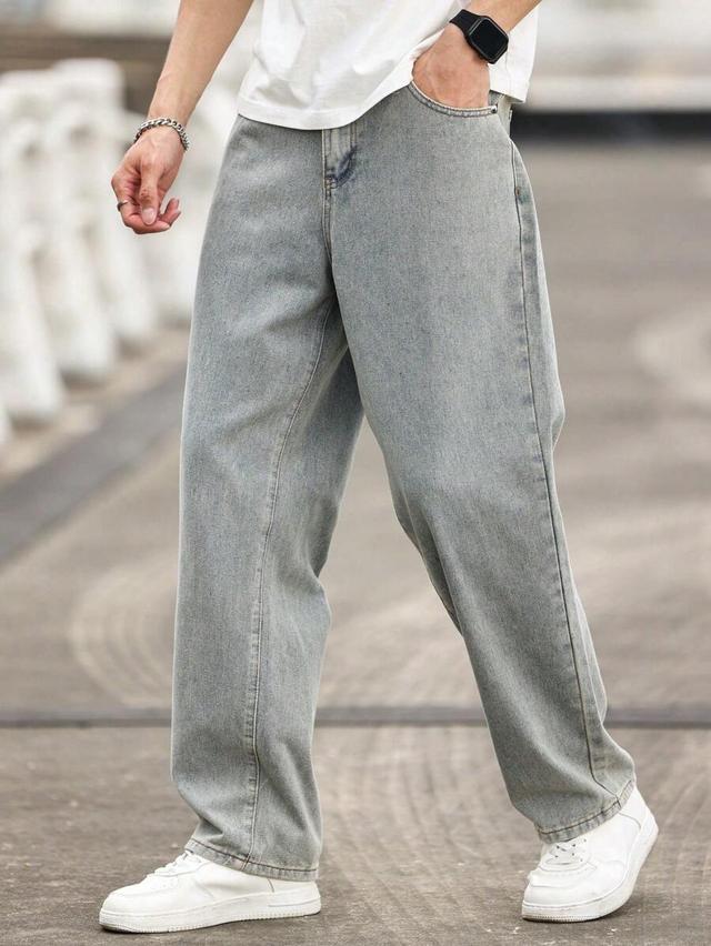 manfinity homme loose solid baggy jeans