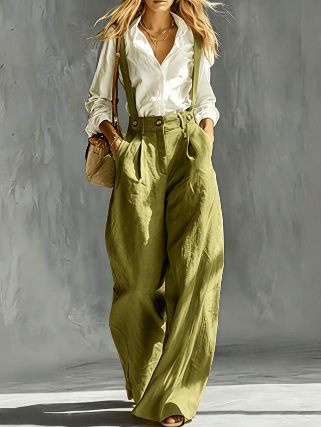 women's pink loose french casual long wide leg pants