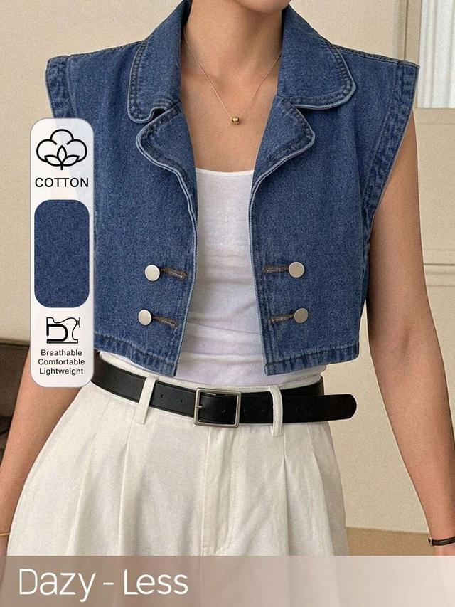 dazy-less women's single-breasted casual denim shirt