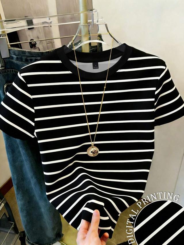 resyla women's round neck striped casual daily wear top