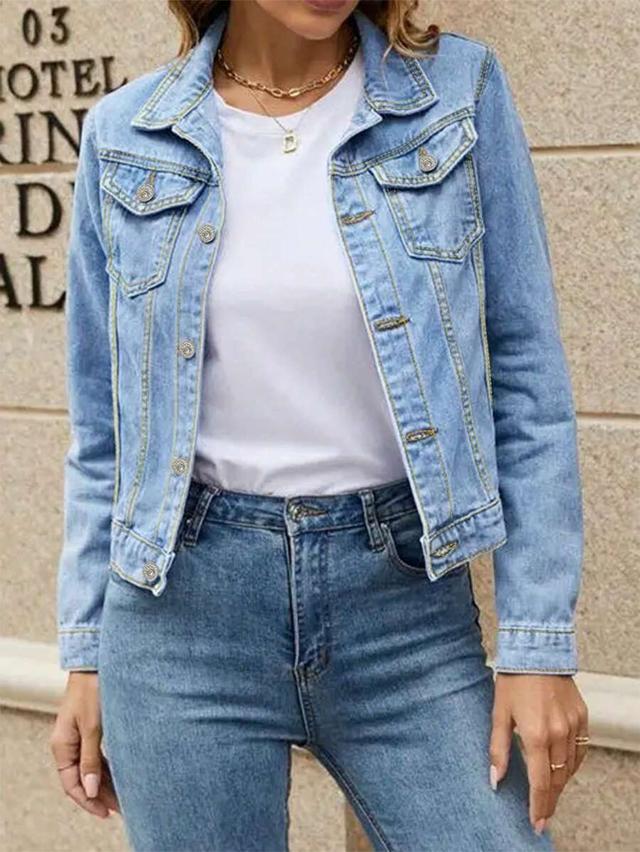 light wash classic denim trucker jacket