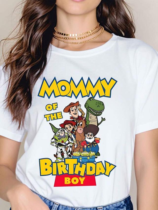 white cotton toy story graphic birthday t-shirt