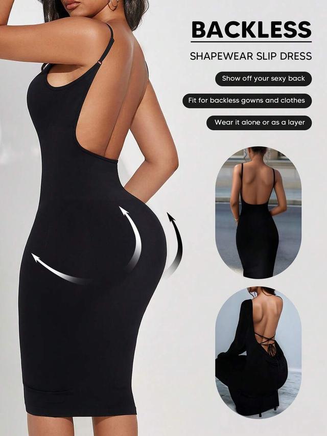black bodycon backless midi dress