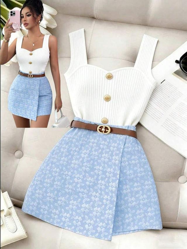 textured jacquard floral print wrap skort
