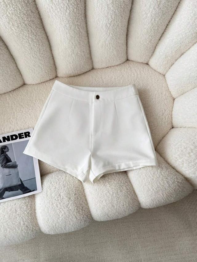 inawly women plain white casual tailored shorts