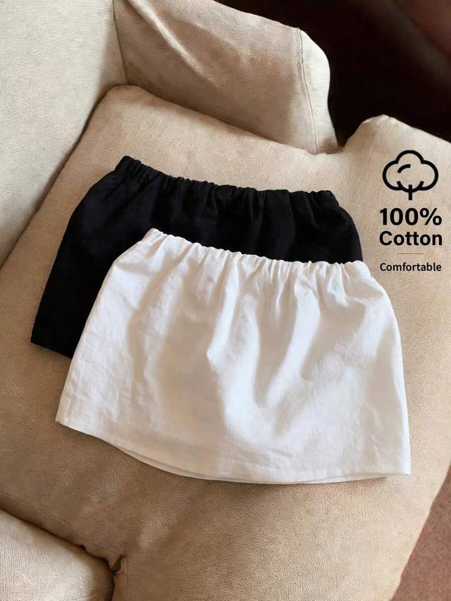 white gloweve 2pcs women linen mini skirt set