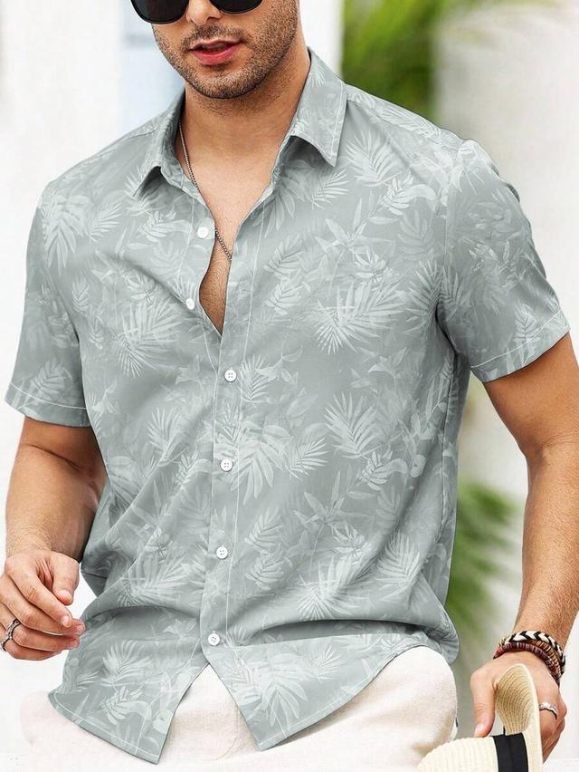 ventusail men tropical print short sleeve shirt