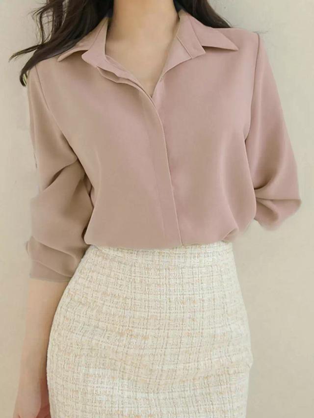 dazy solid button front long sleeve shirt