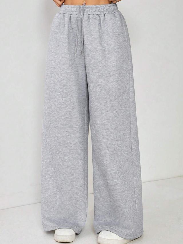 gray wide leg casual lounge sweatpants