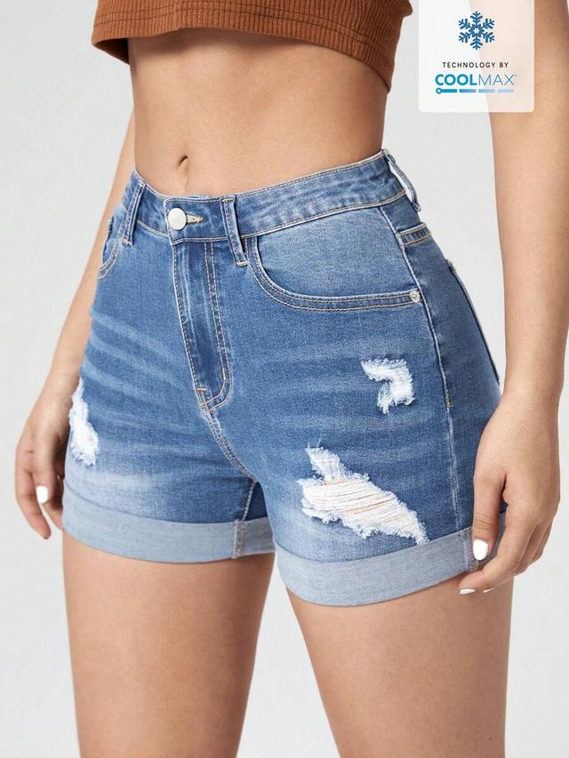 jeanoix summer casual streetwear distressed slim fit denim shorts