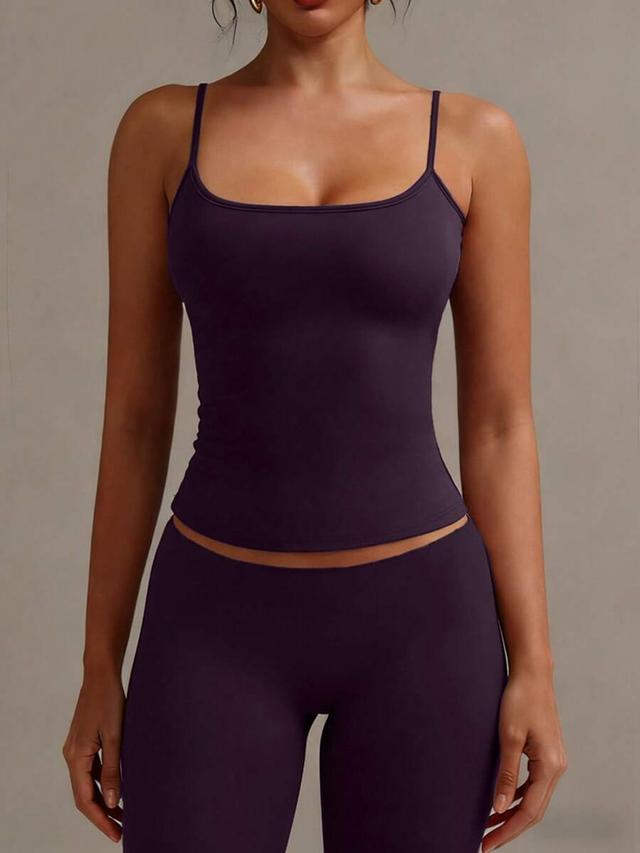 solid color elastic camisole summer tank top