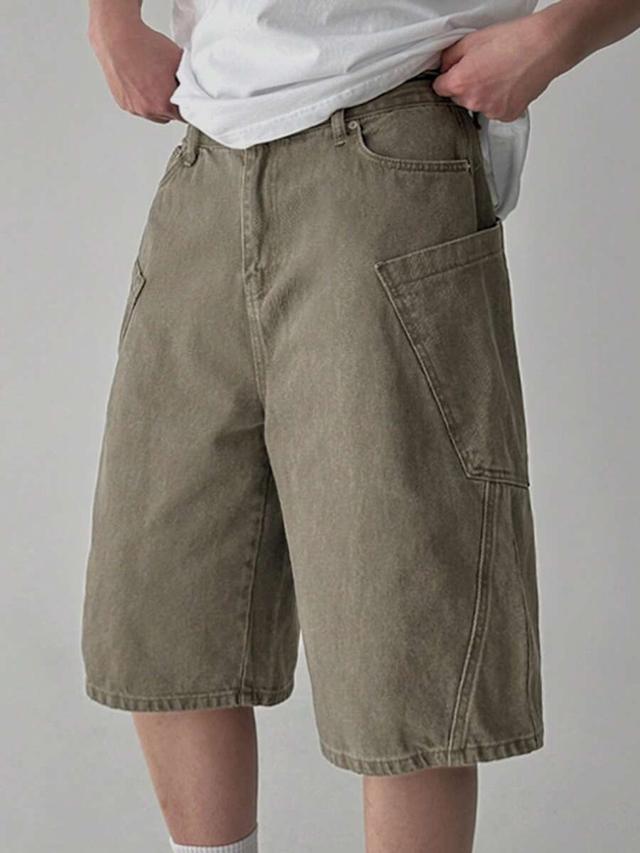 dazy men's solid gray washed distressed denim shorts