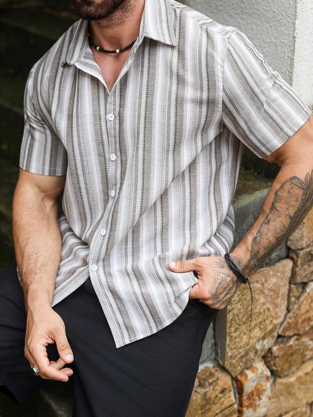 ventusail men's casual striped short sleeve shirt
