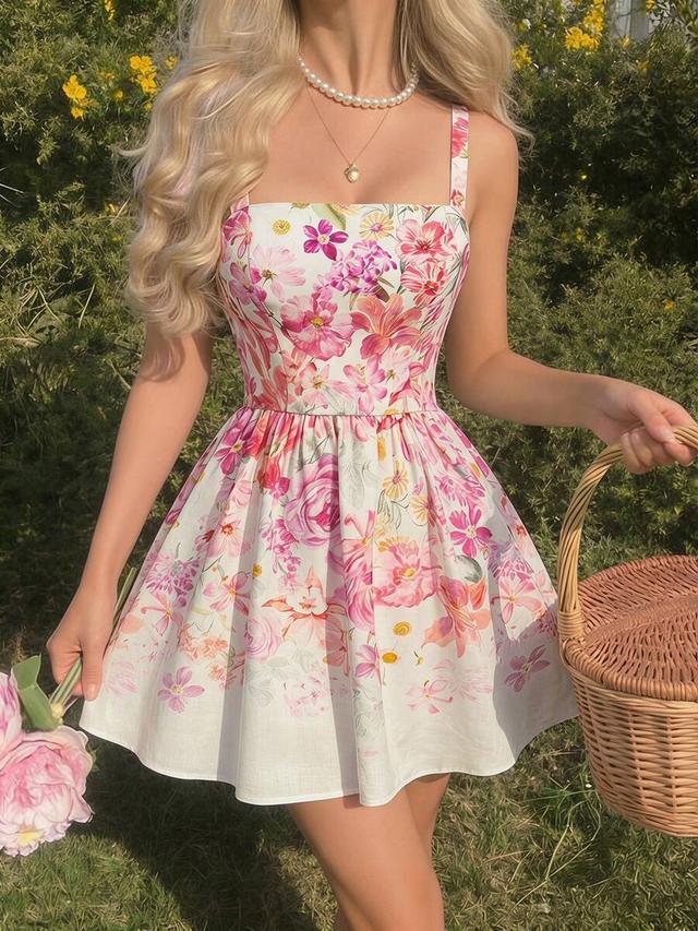 floral print mini camisole sundress