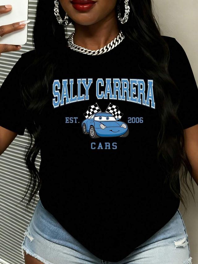 black sally carrera graphic print cotton t-shirt