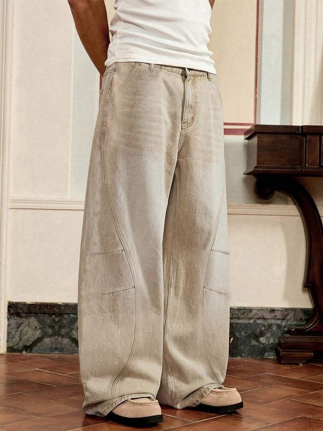 swavvy men's loose fit pockets wide leg casual jeans