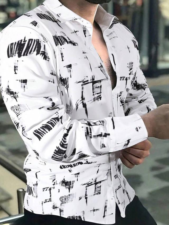 manfinity aftrdrk printed long sleeve button up shirt