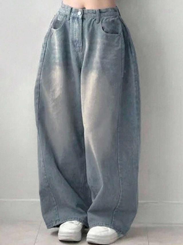 dazy women's loose wide leg casual denim jeans