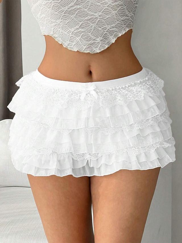 sweetina multi-layer lace splicing cake low waist ultra-shorts